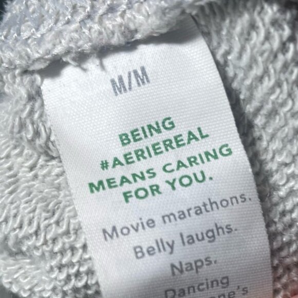 Aerie Medium Oversized Sweatshirt Grey Loungewear Casual Neutral Minimalist Tops - Picture 8 of 9